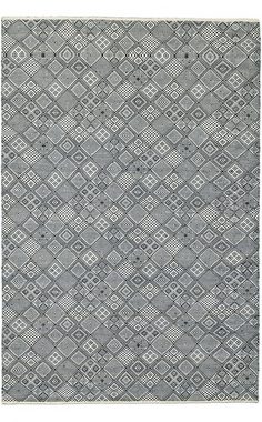 Wollteppich Molde - 14005, THEKO, rechteckig, Höhe: 5 mm, Handweb Teppich, reine Wolle, handgewebt, Scandi Design, Rauten Muster