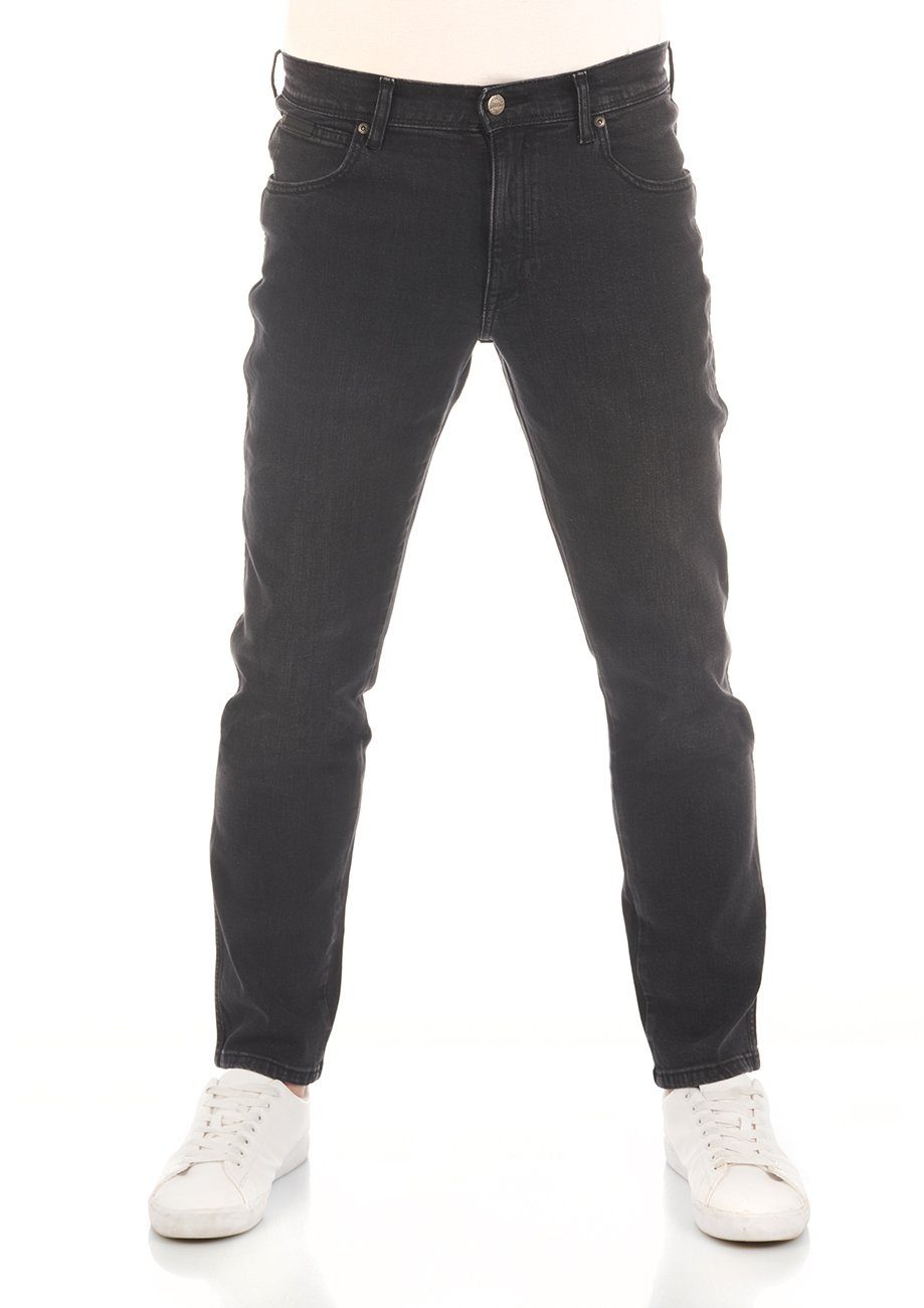 Wrangler Slim-fit-Jeans Herren Jeanshose Texas Slim Fit Denim Hose mit Stretch Cash Black (W12SHT240)