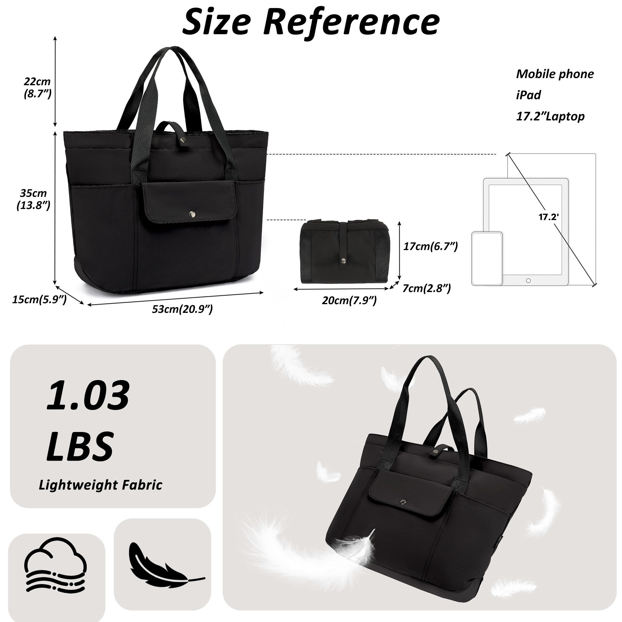 TAN.TOMI Umhängetasche Damen Multi-Taschen Große Tote Bag Shopper Schultertasche, Faltbarer Stauraum Mit Reißverschluss für Reisen Arbeit Fitness