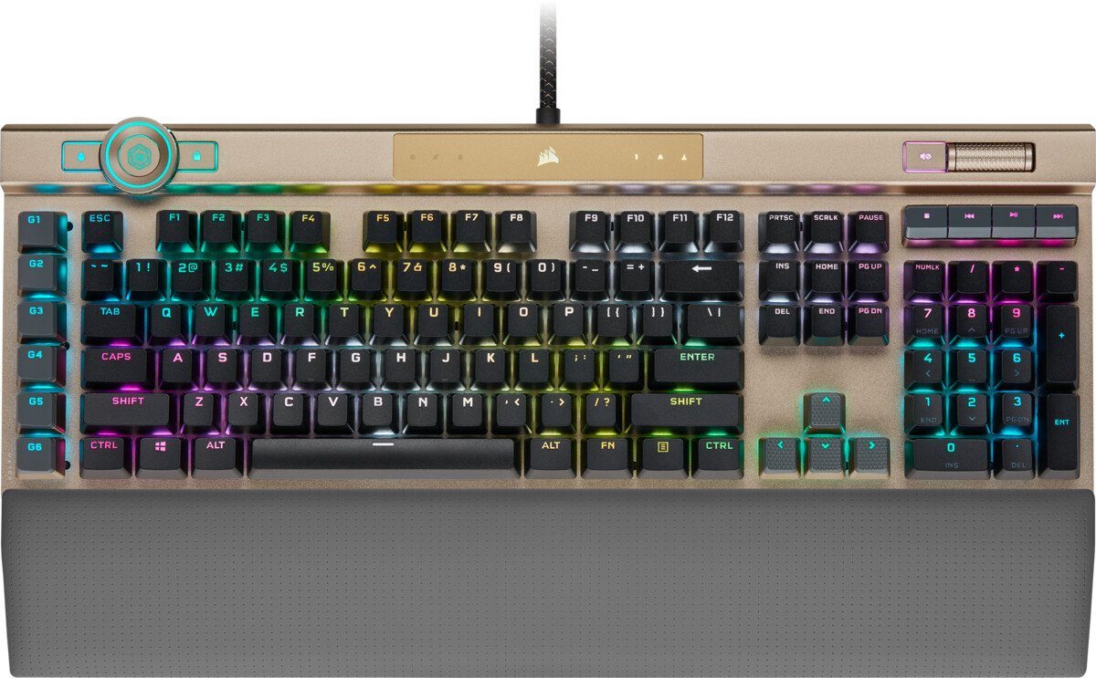 Corsair K100 RGB Optisch-mechanische Gaming-Tastatur gold/schwarz Gaming-Tastatur