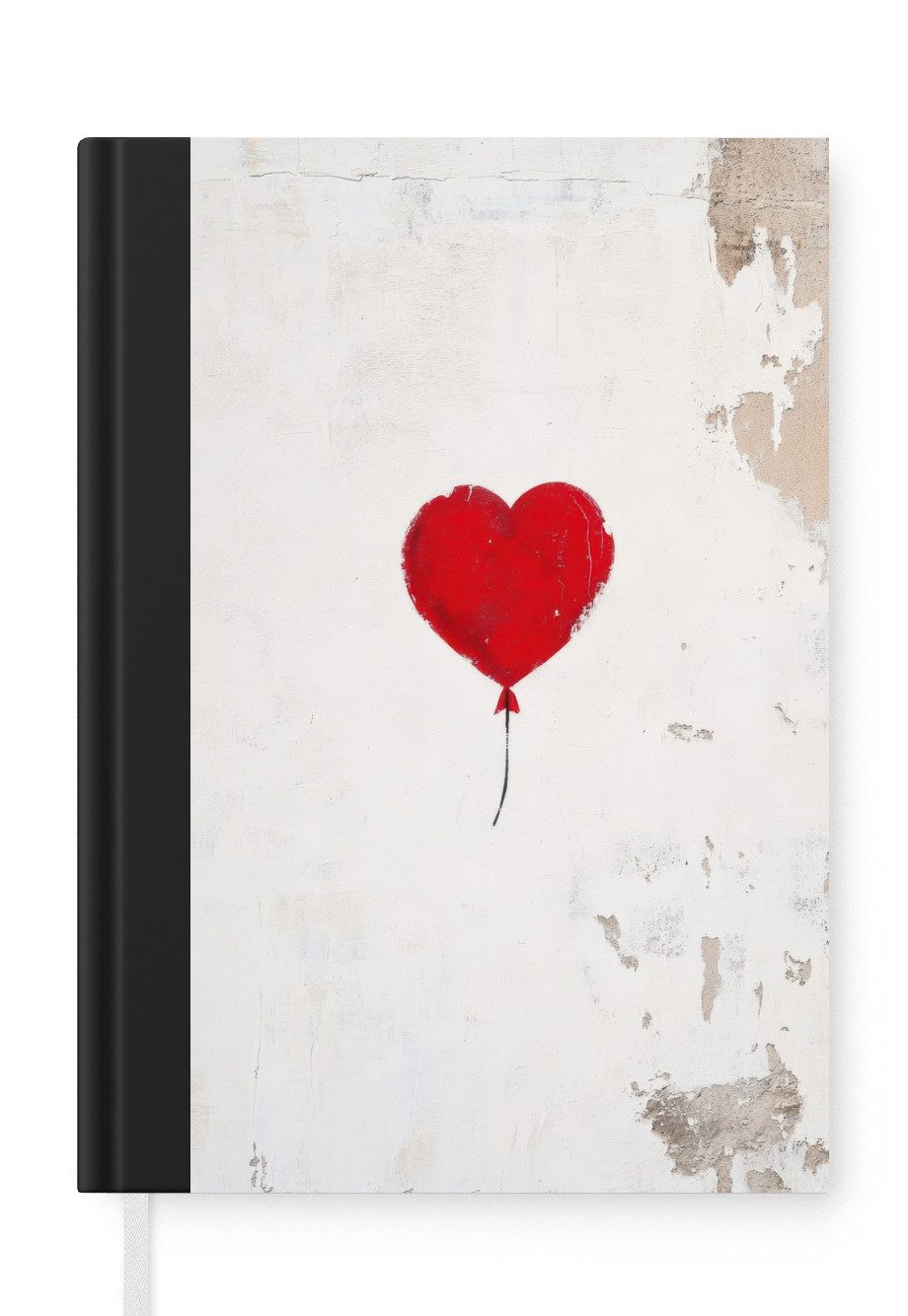 MuchoWow Notizbuch Ballon - Rot - Herz, Notebook, Notizblock a5, Tagebuch, Journal Liniert