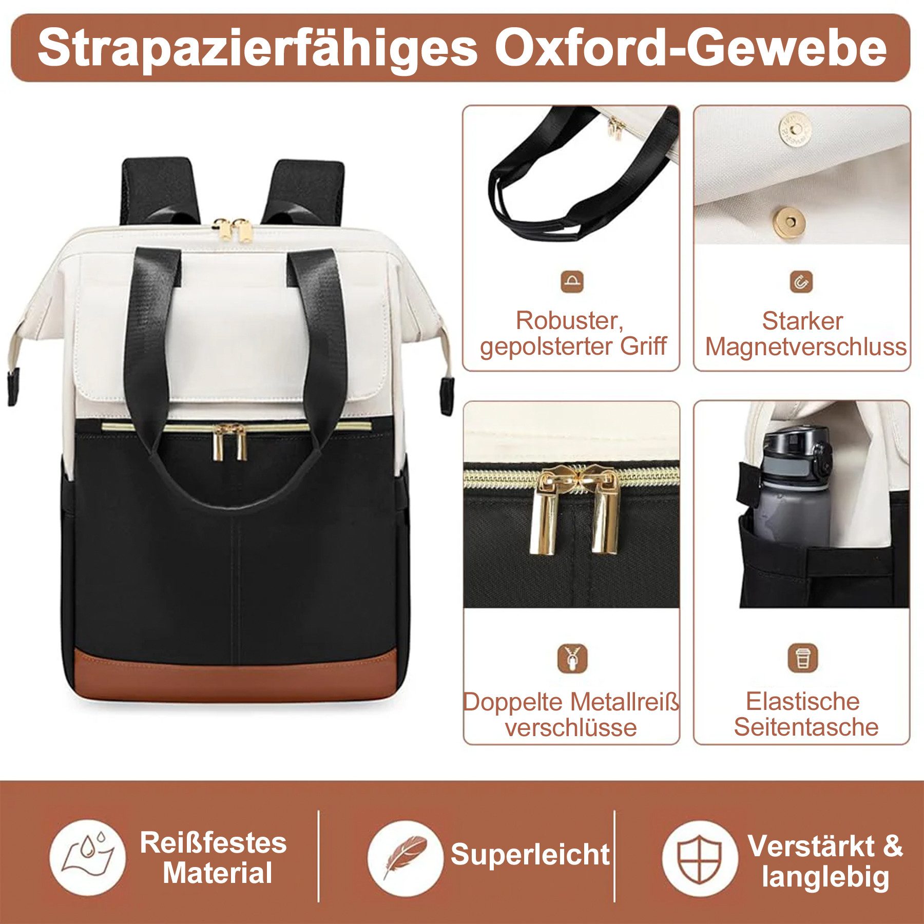 Mutig Rucksack Rucksakck Damen 16 Zoll,Diebstahlsicher Cityrucksack Wasserdicht (Laptop Schulrucksack Tagesrucksäcke Handtasche 2 in 1, Schultasche Teenager, Backpack Women, Elegant modische, große Kapazität), für Damen und Herren,College,Reisen, Business, Alltag,Indoor & Outdoor