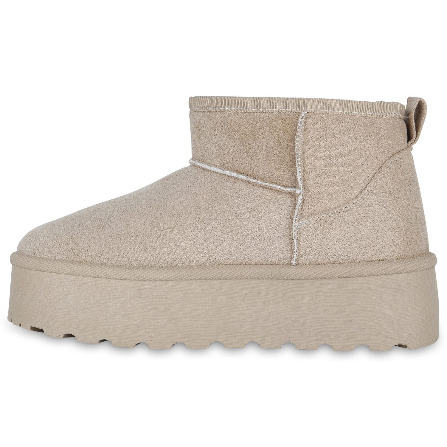 VAN HILL 840733 Plateaustiefelette Damen Warm Gefütterte Plateau Boots Bequeme Profi-Sohle