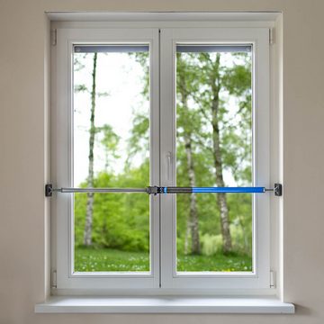 ALLEGRA Stützelement Sicherungsstange 199 - 375 cm (blau) AB-360, für Fenster, Tür, Balkon