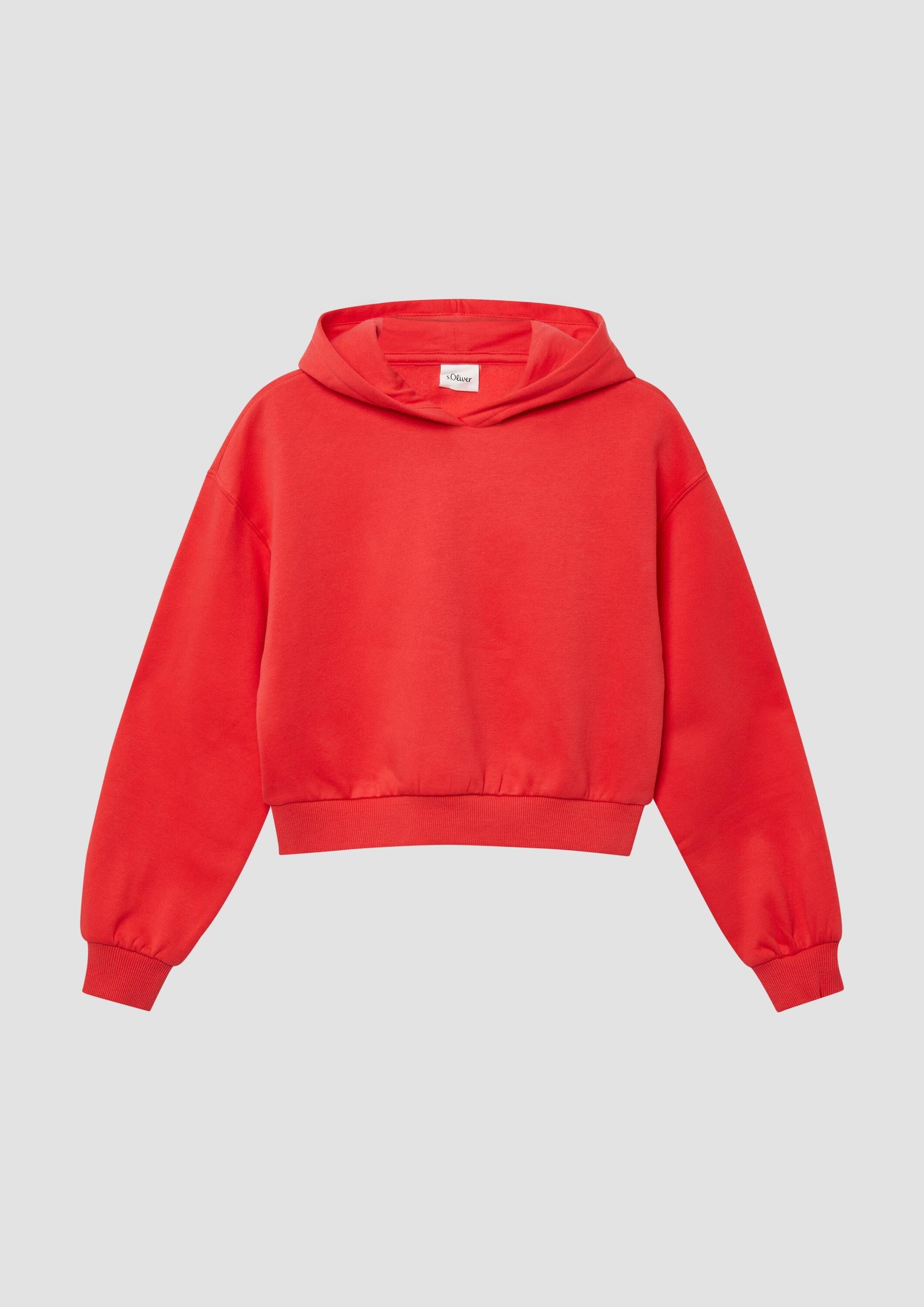 s.Oliver Sweatshirt Sweatshirt Kuscheliger cropped Oversize Hoodie mit Print
