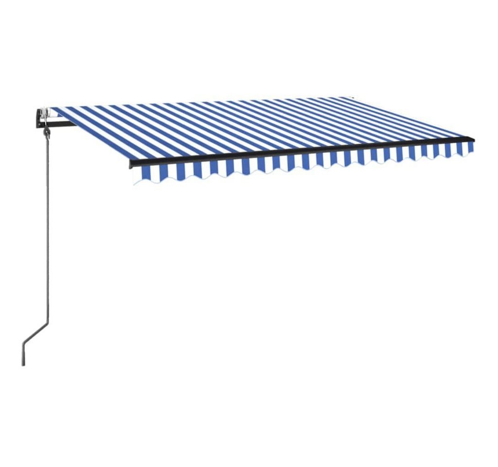 Thumbnail - furnicato Markise Automatisch Einziehbar 450x350 cm Blau und Weiß (1-St)