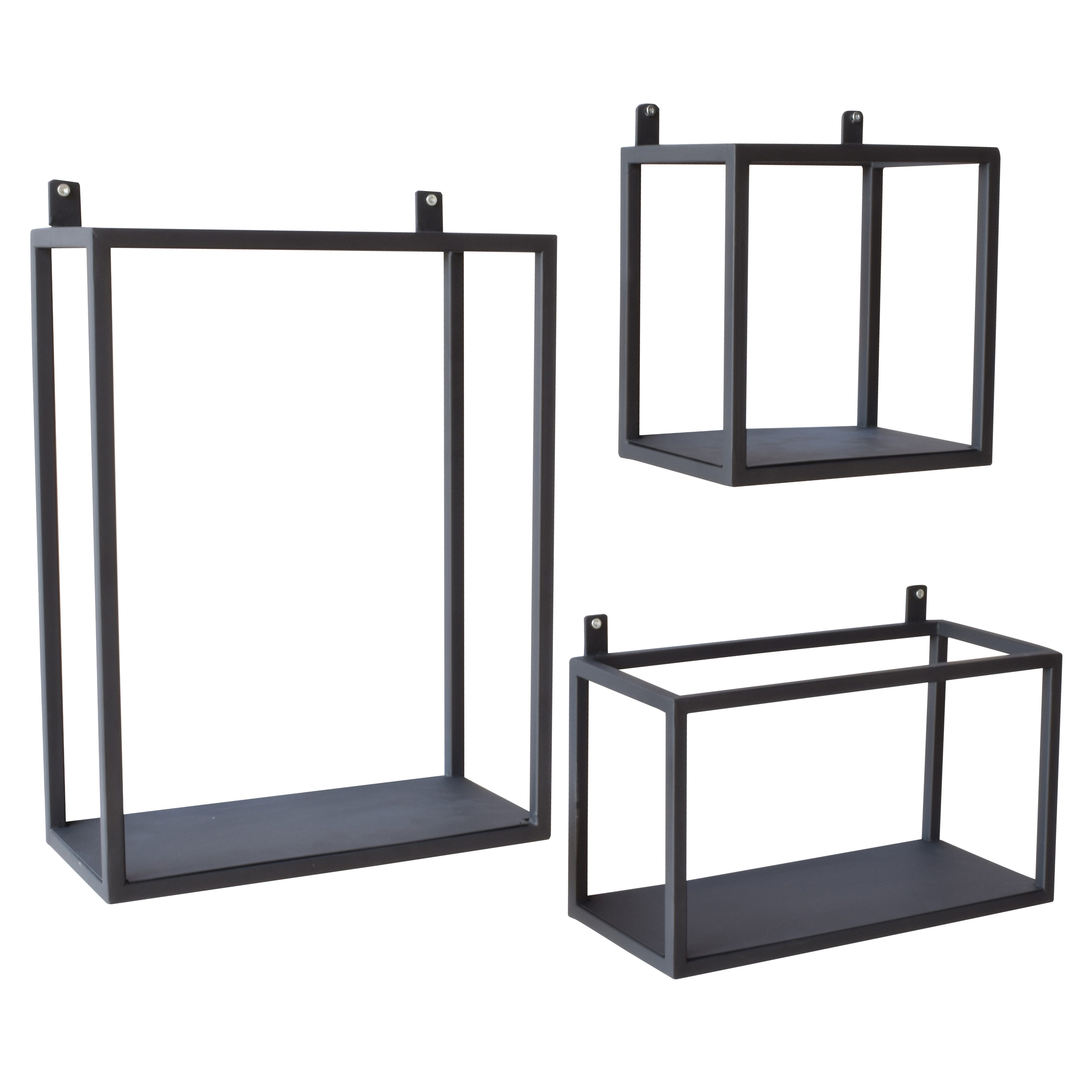 LOFT42 Wandregal 3er Set Wandboxen Vintage schwarz