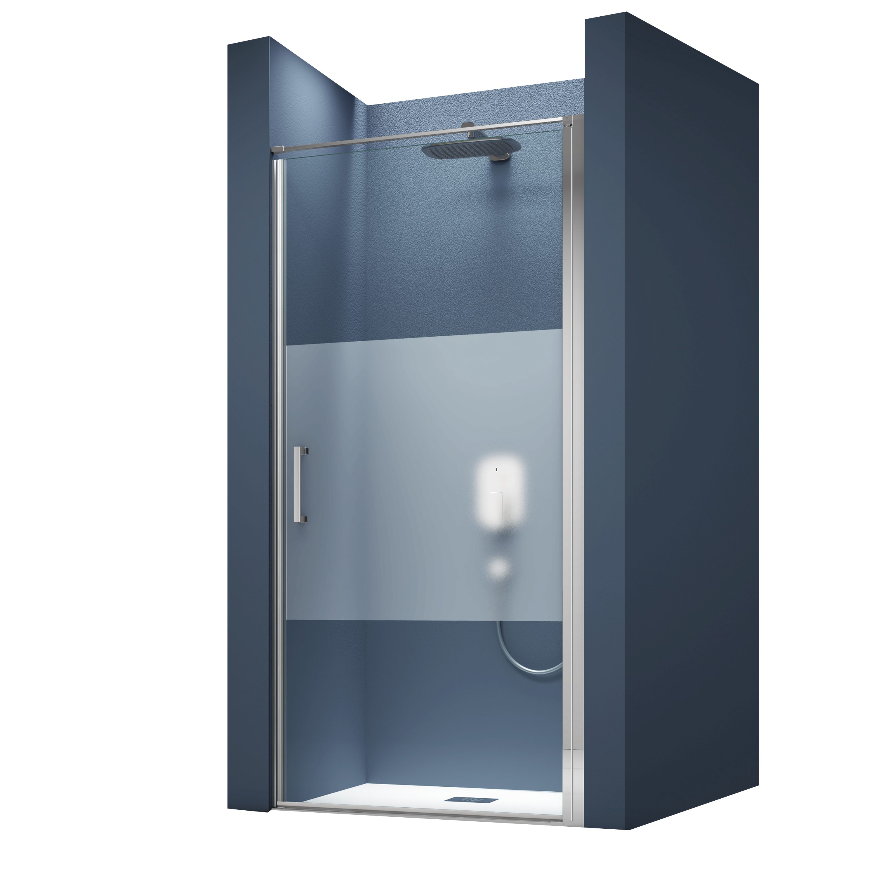 doporro Dusch-Drehtür Duschtür Nischentür dusche Duschabtrennung Duschkabine Teramo36, 80x195 cm, Einscheibensicherheitsglas