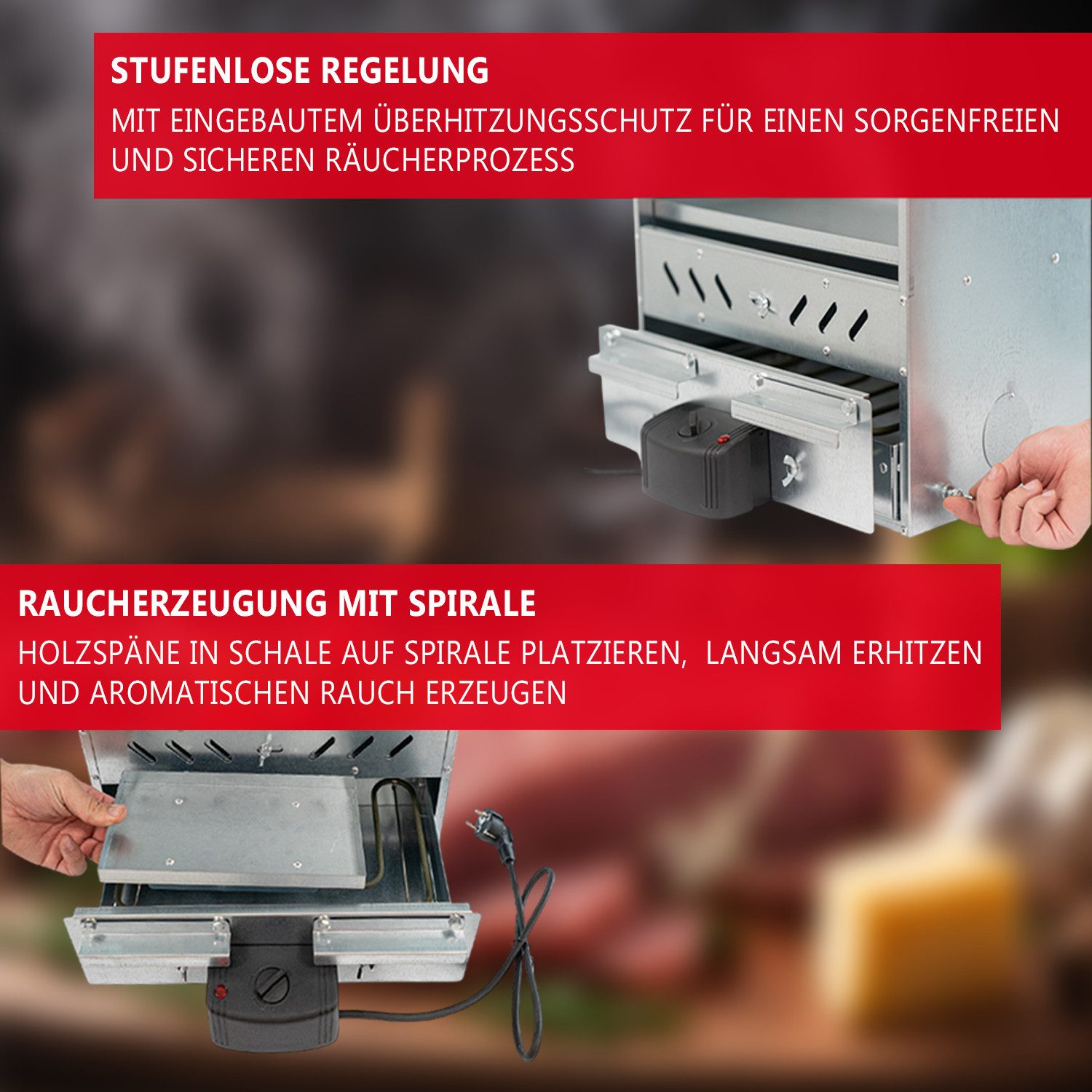 ITA Räucherofen Räucherofen Profi Elektroheizung 2000W zum Räuchern, 1-St., Heizspirale für ITA Räucherschränke und Smoker anderer Hersteller – Bild 4 von 5