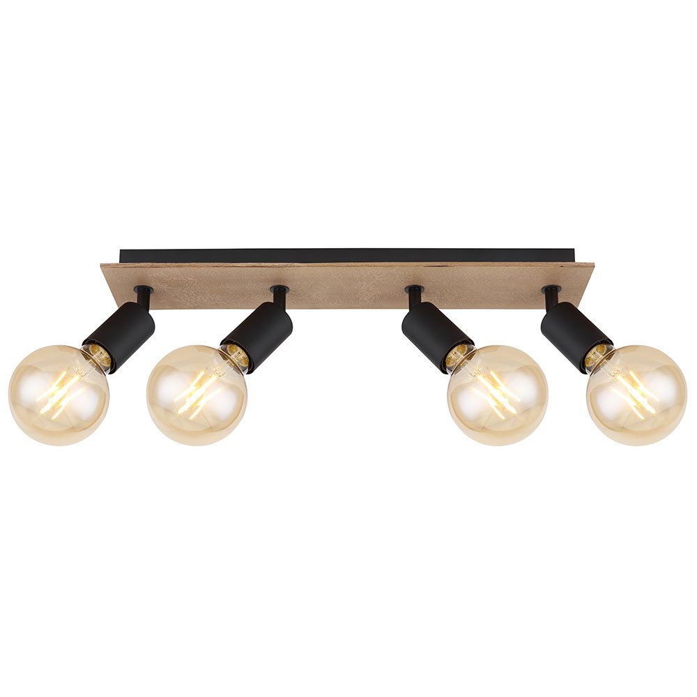 GLOBO LIGHTING Deckenspot, Leuchtmittel nicht inklusive, Deckenstrahler Spotleuchte Esszimmerlampe beweglich Holz schwarz