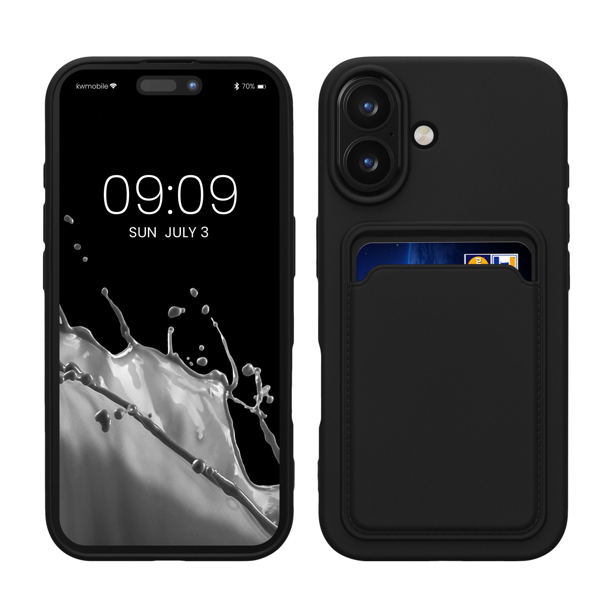 kwmobile Handyhülle Hülle für Apple iPhone 16, Handyhülle mit Fach für Karten - Handy Cover Case