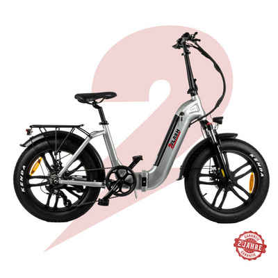 2FLASH E-Bike 2Flash YH2 Foldable E-Bike Anthrazit Grau, 20 Zoll, Klapprad, 7 Gang, Kettenschaltung, Heckmotor, 360,00 Wh Akku, klappbar, StVZO