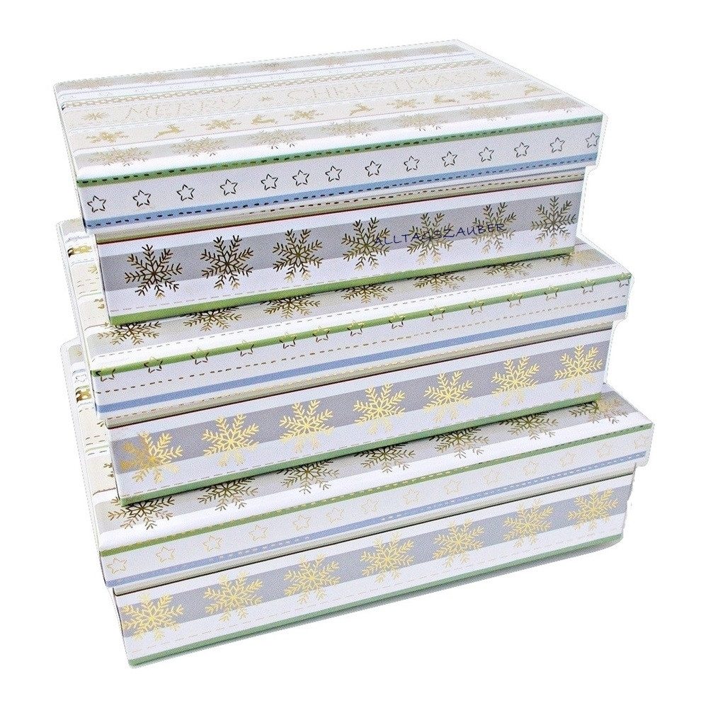 bsb-obpacher Geschenkbox hochwertiges 3er-Set MERRY CHRISTMAS, mit dezentem Schimmer