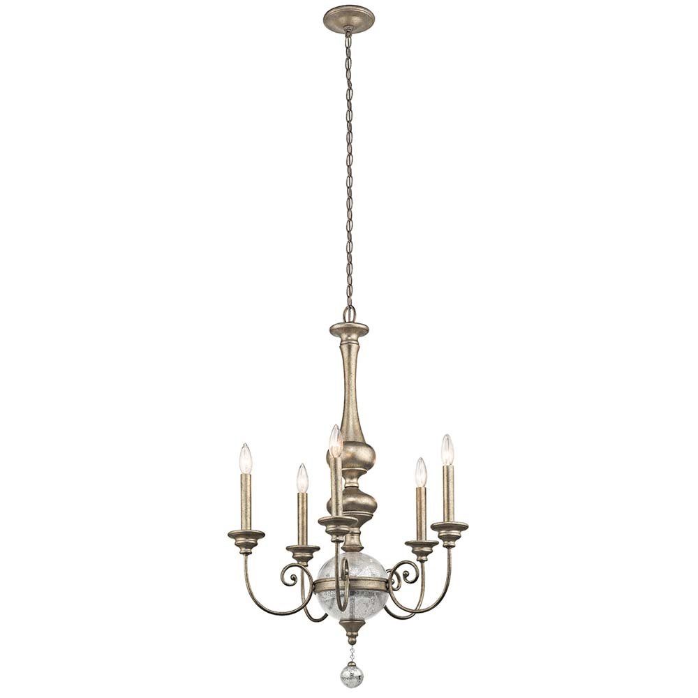 Elstead LIGHTING Kronleuchter, Leuchtmittel nicht inklusive, Kronleuchter Hängeleuchte Deckenlampe Stahl Gold D 61,6 cm