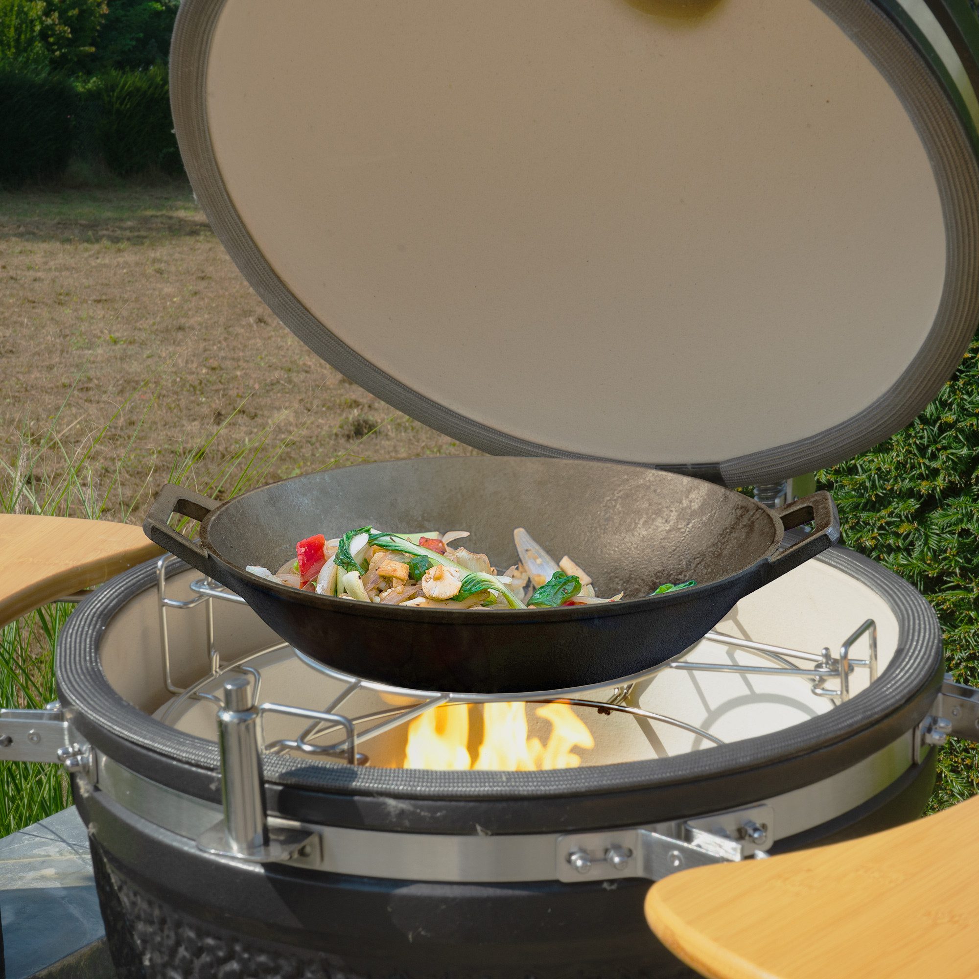 BBQ-Toro Grillerweiterung Kochsystem für Kamado Ø 52 cm, Edelstahl Smokersystem mit 3 Ebenen
