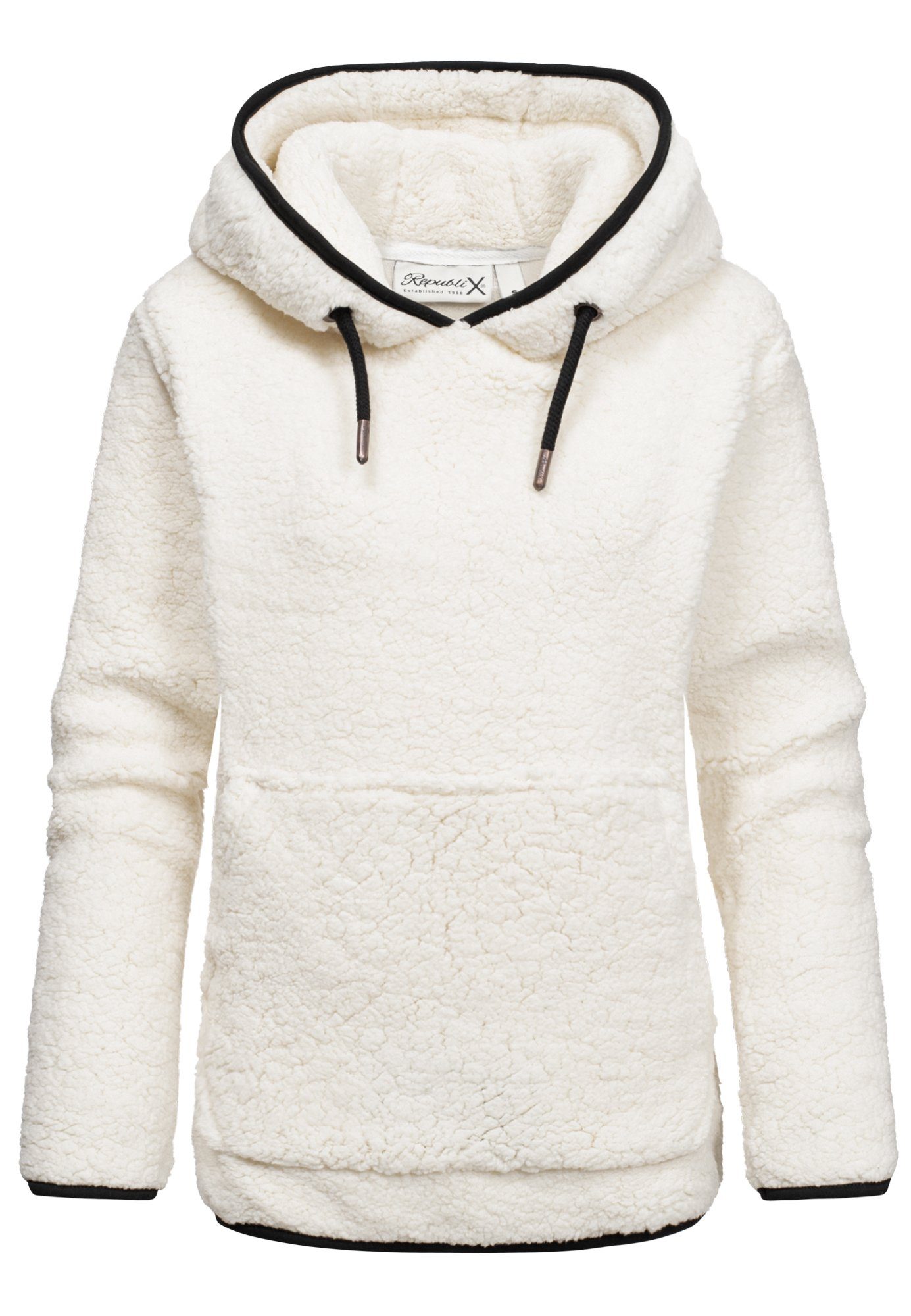 REPUBLIX Kapuzenpullover CAROL Damen Teddy Sweatjacke Plüsch Hoodie Pullover Jacke