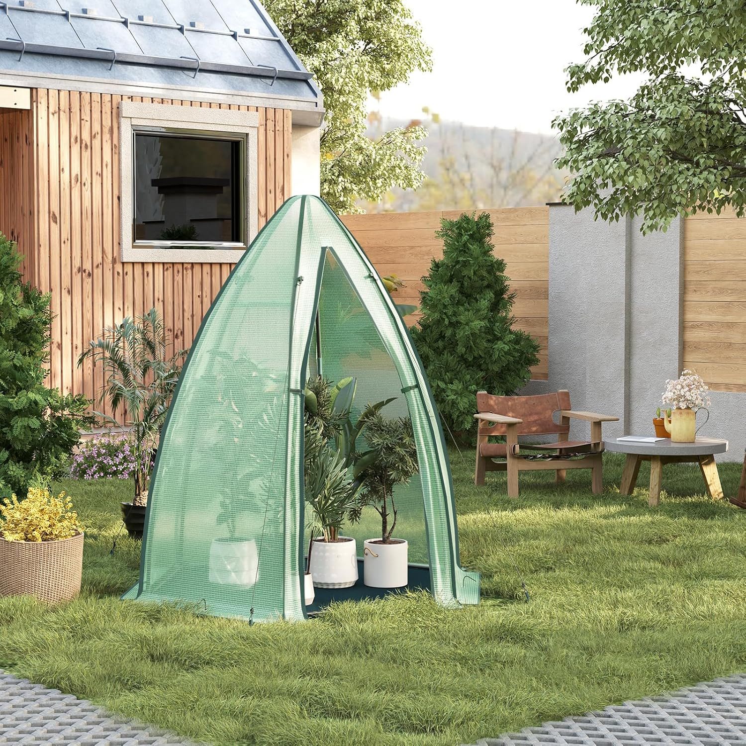 Woltu Gewächshaus, wetterfest, PE halbtransparentes Foliengewächshaus günstig online kaufen