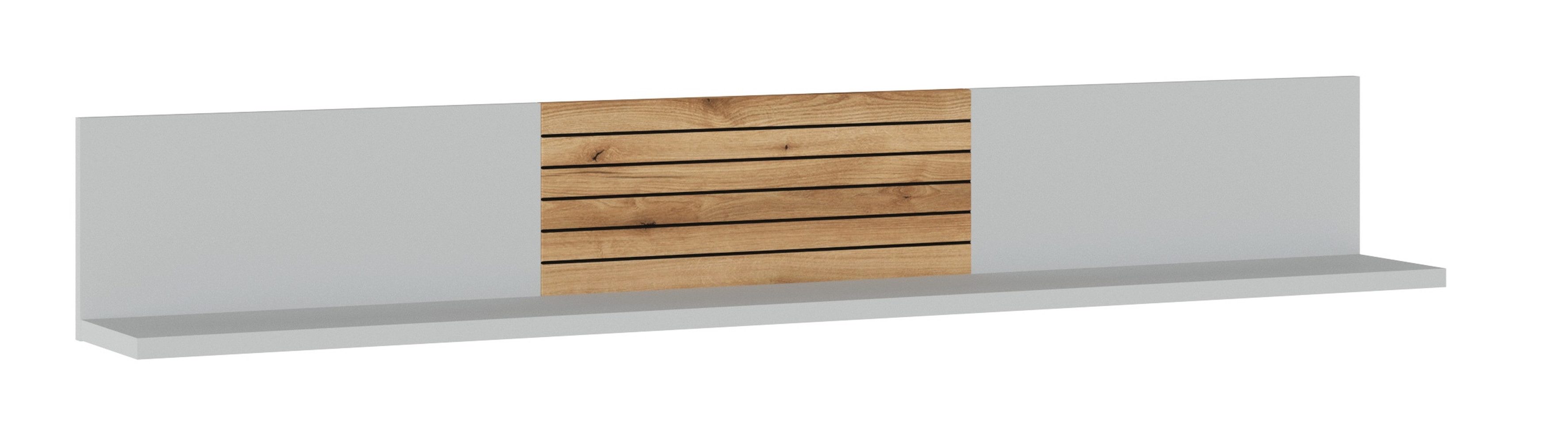 freiraum Wandboard ALVERNO, in Asche/Coast Evoke Eiche Lamelle-Dekor - 160x24x20 (BxHxT)