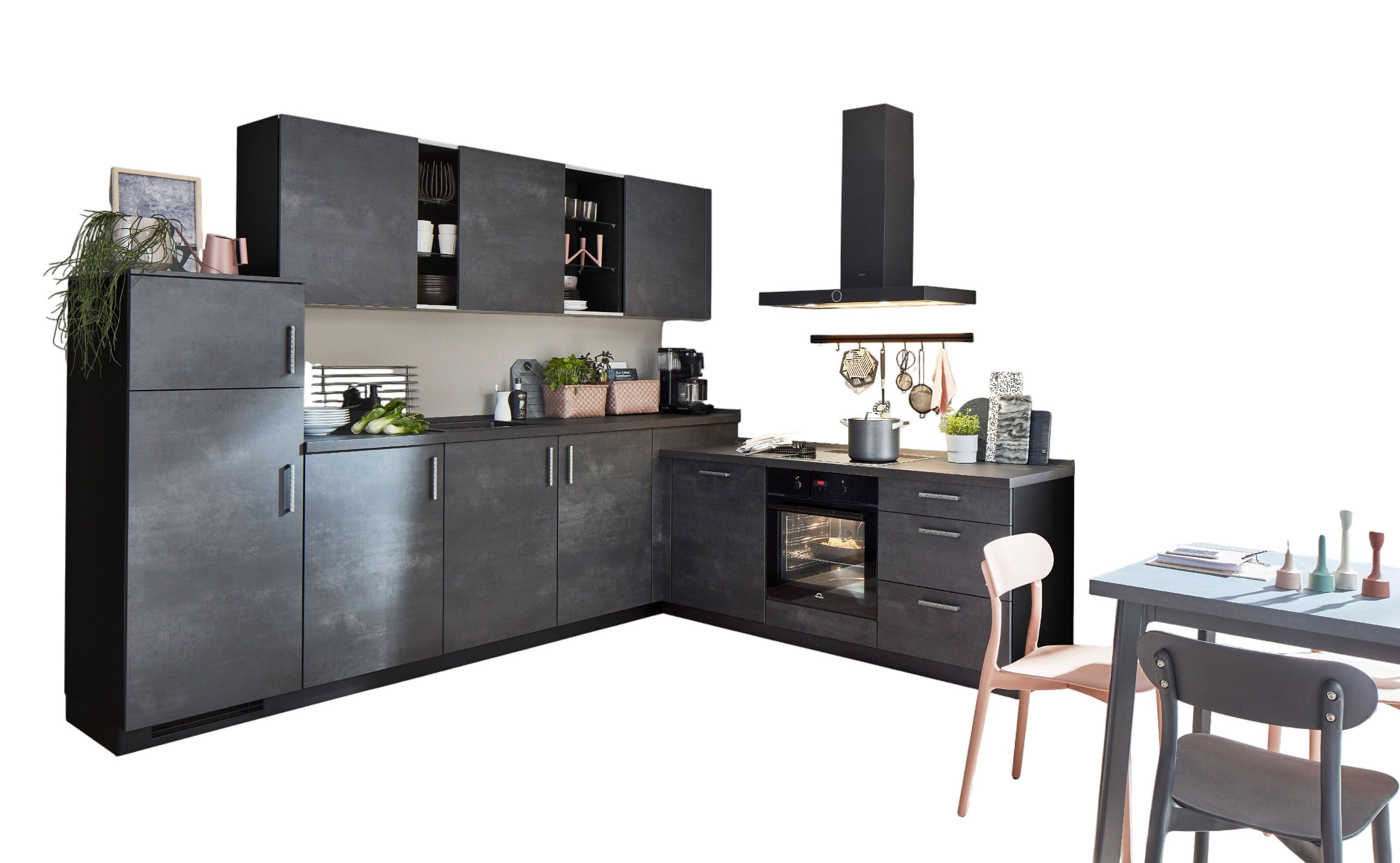 nobilia® Winkelküche Rouen, individuell anpassbar, gratis Кухніplanung mit Profis, (Breite 545cm), vormontiert, wahlw. mit E-Geräten, Preis inkl.Lieferung