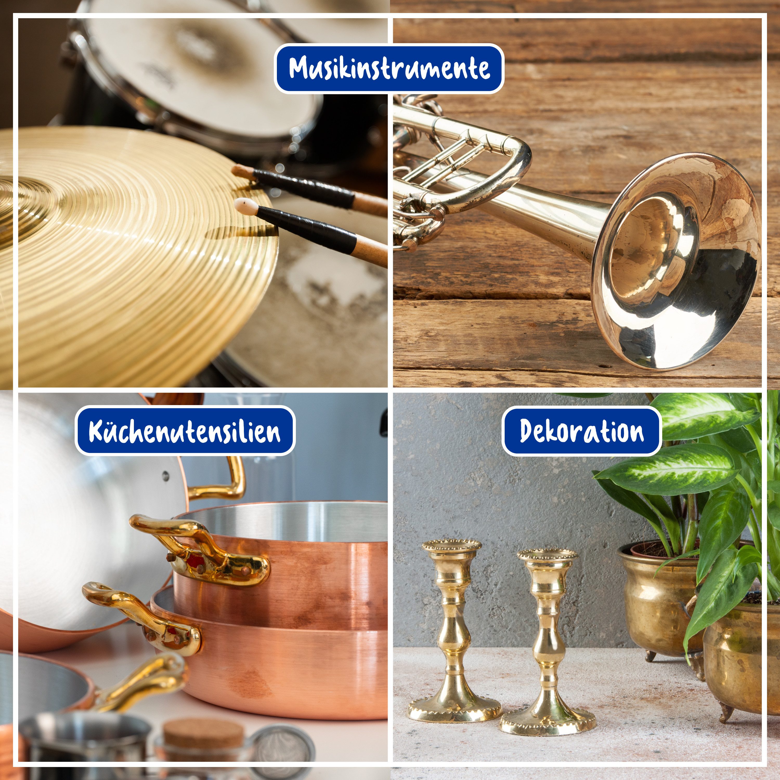 poliboy Messing Kupfer Pflege - 200ml Schmuckreiniger (zur Reinigung und Pflege - mit Anlaufschutz - Made in Germany)