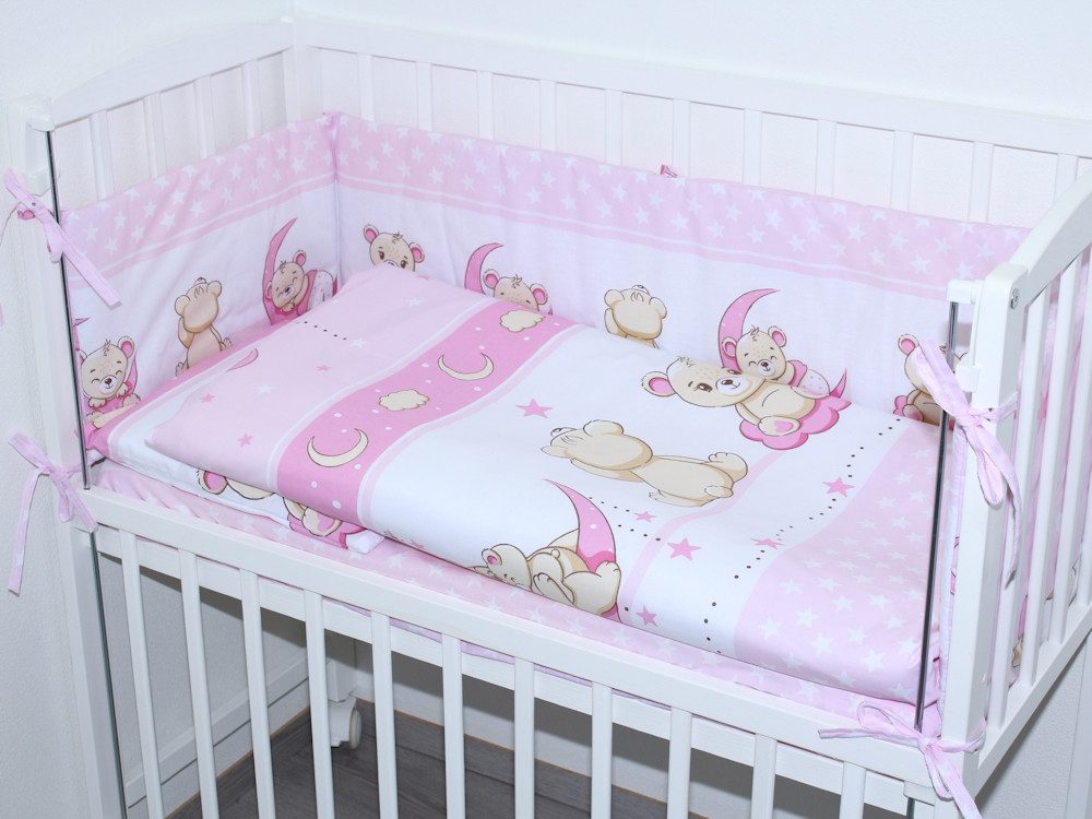 Primawela Beistellbett Baby Bettwäsche für Beistellbett mit Nestchen Spannbettlaken 6 teilig