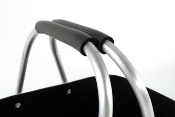 Kobolo Einkaufskorb Filzkorb grau/schwarz mit klappbaren Aluhenkeln, 11 l