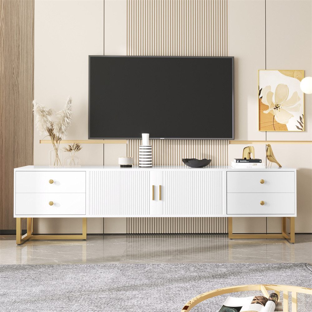 XDeer TV-Schrank TV-Schrank, niedriges Paneel mit strukturierter Tür, TV-Mö günstig online kaufen