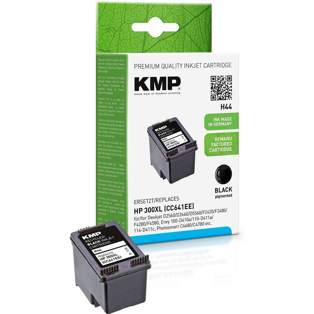 KMP 1 Tinte H44 schwarz Tintenpatrone Farbe, 1-tlg) HP (1 300XL black ERSETZT 