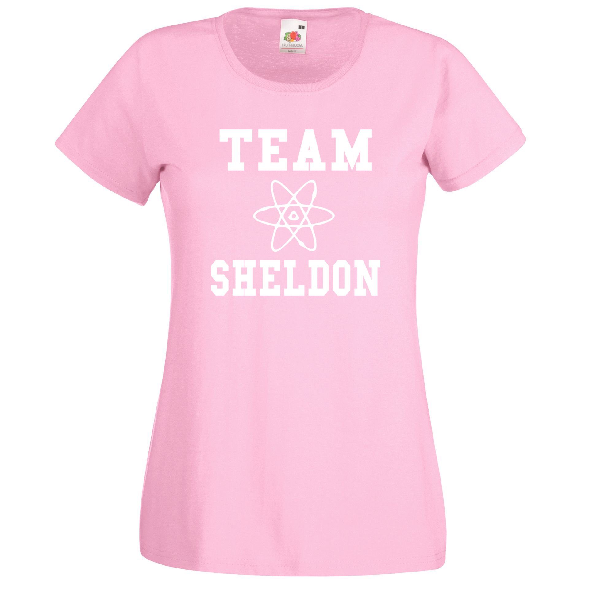 trendigem Designz Team T-Shirt Sheldon Damen Motiv Youth T-Shirt mit Rosa