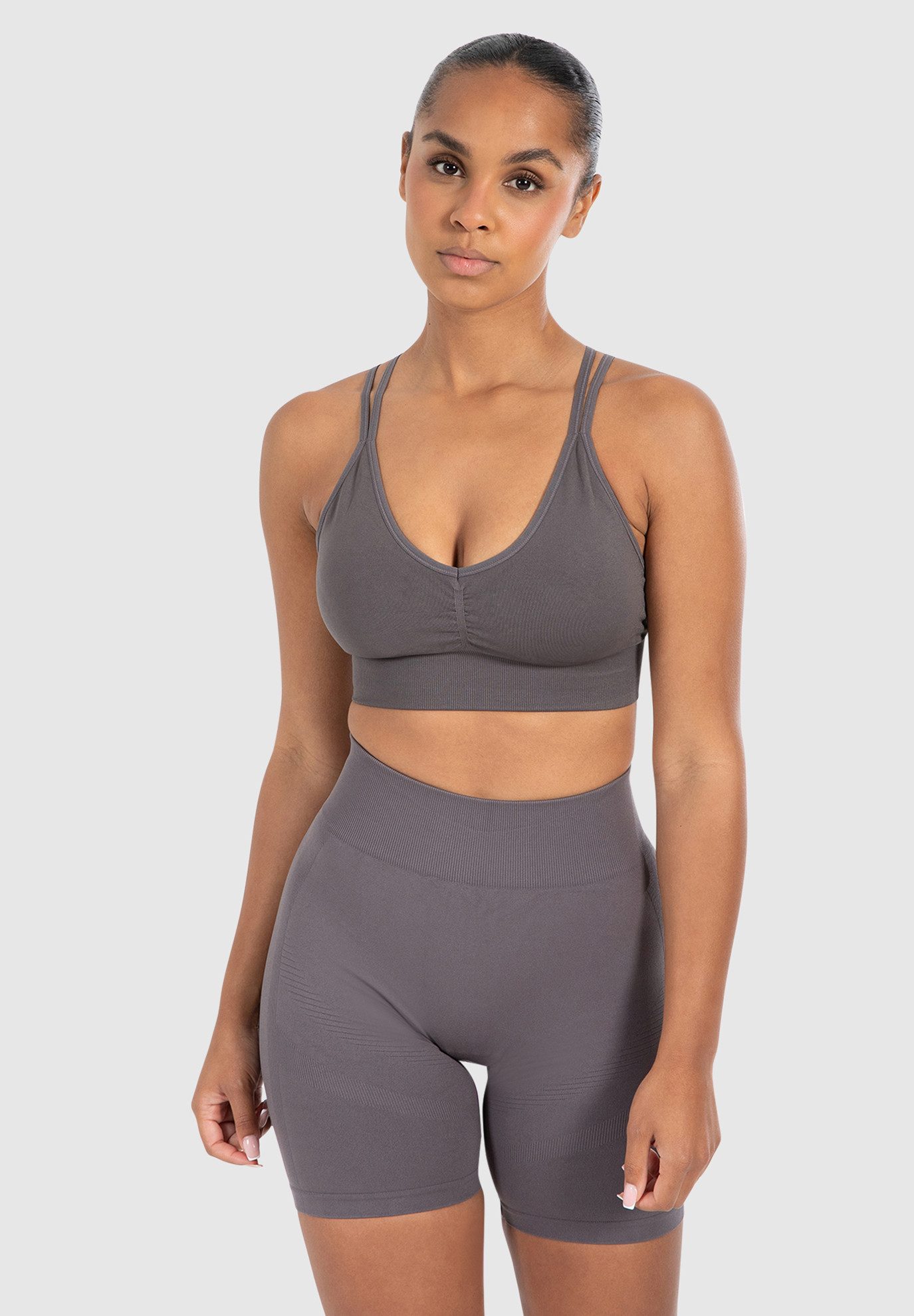 Sport-BH Katrin, Crop Top V-Ausschnitt Fester Halt Fester Halt Yoga Alltag