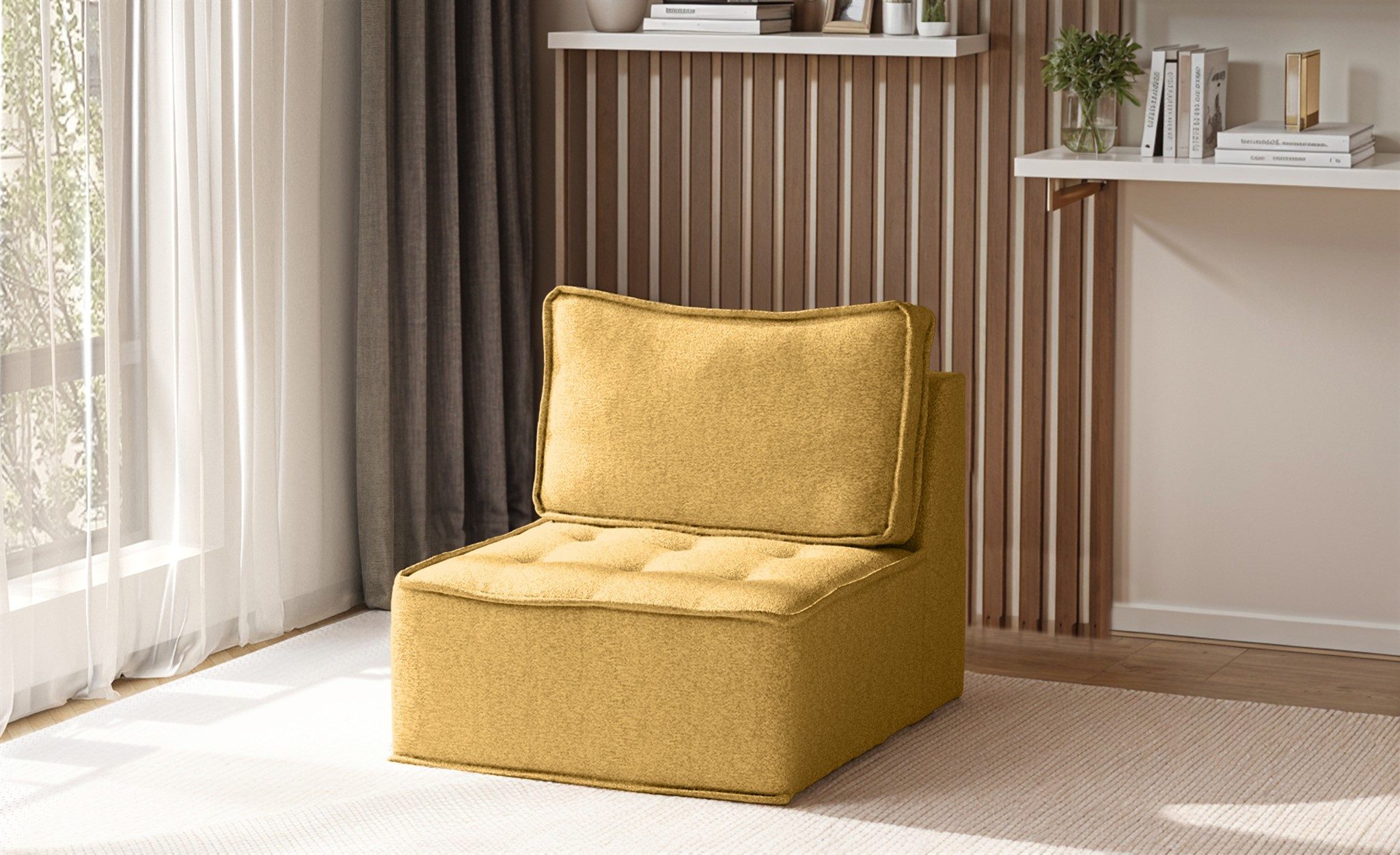 Fun Möbel Sessel Designersessel SANDE XS in Stoff (ohne Krokodil Verbinder), Rundumbezug