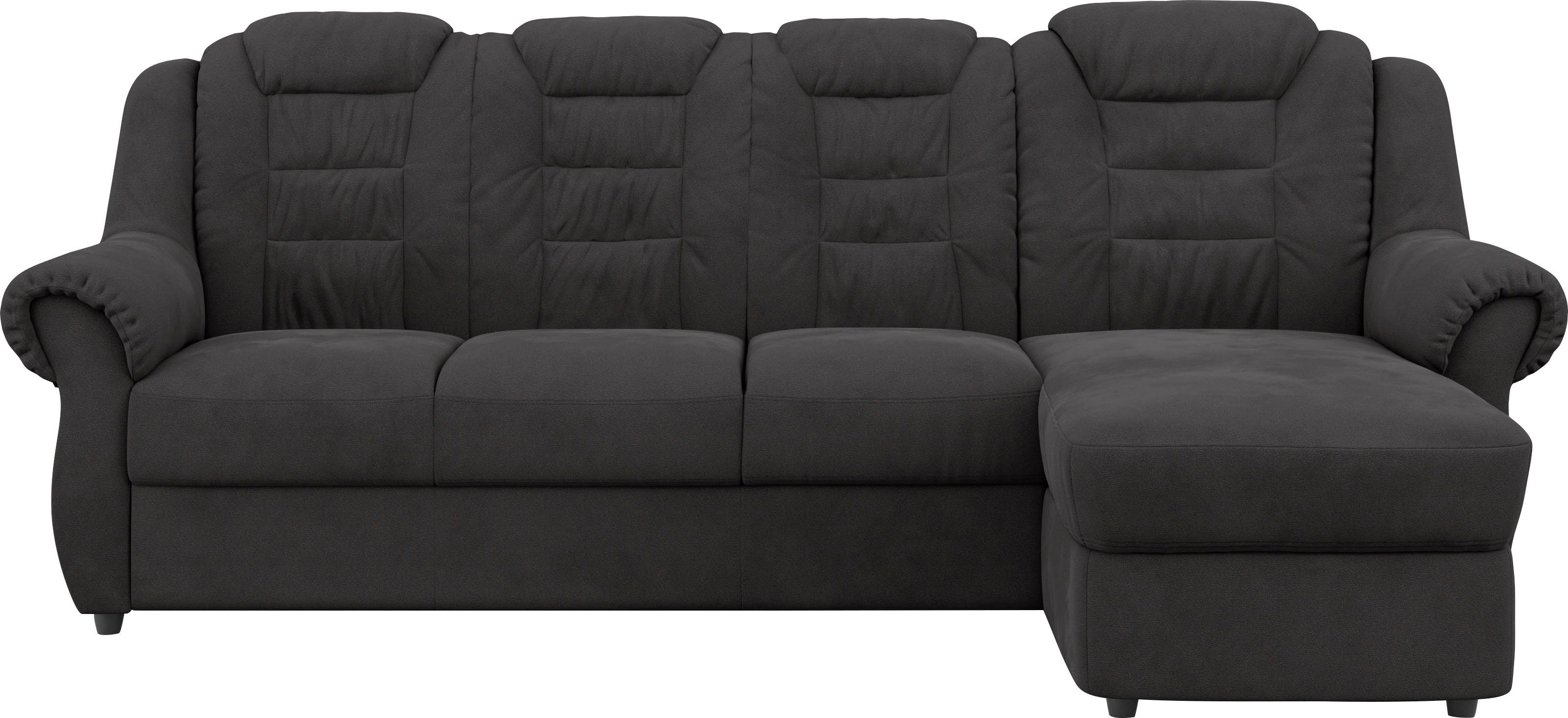 Home affaire Ecksofa Boston L-Form, mit hoher Rückenlehne, wahlweise mit Bettfunktion