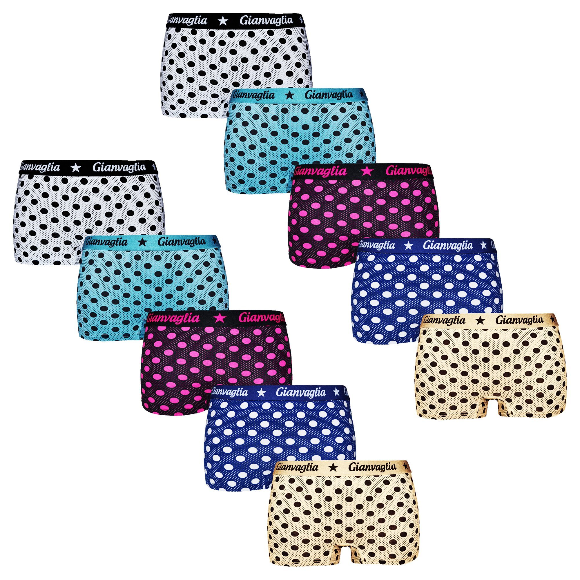 TEXEMP Panty 5er - 10er Pack Damen Panty Baumwolle Boxershorts Hotpant Unterwäsche (Spar-Set, 5-St) 78% Baumwolle - Atmungsaktiv