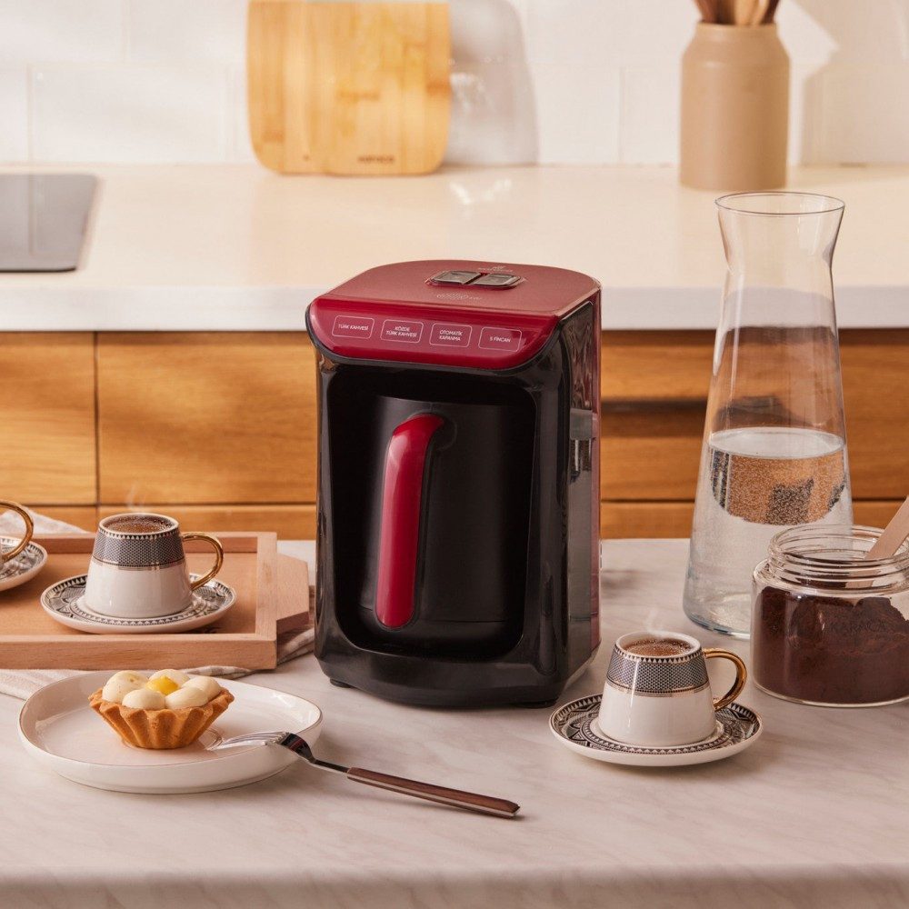 Karaca Espressomaschine Hatır Köz Türkische Kaffeemaschine, Beige 5 Tassen