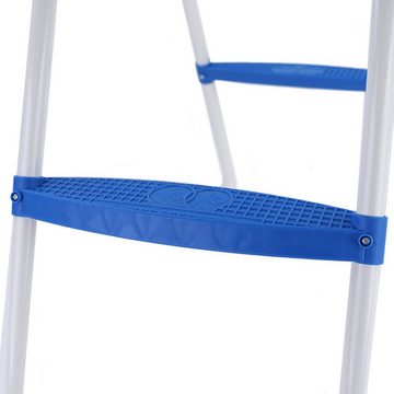 RAMROXX Poolleiter Poolleiter mit 3 blauen Stufen bis 105cm für Bestway Intex Pool, bis zu einer Beckenhöhe von 105cm