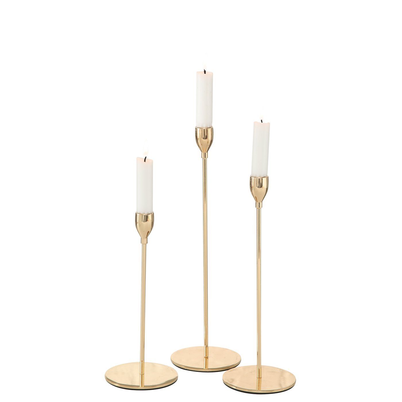 BOLTZE Kerzenleuchter - Set (3 Kerzenhalter St) in aus Metall gold 3er "Malte"