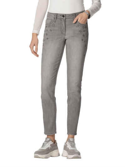 Amy Vermont Slim-fit-Jeans mit Strasssteindekoration