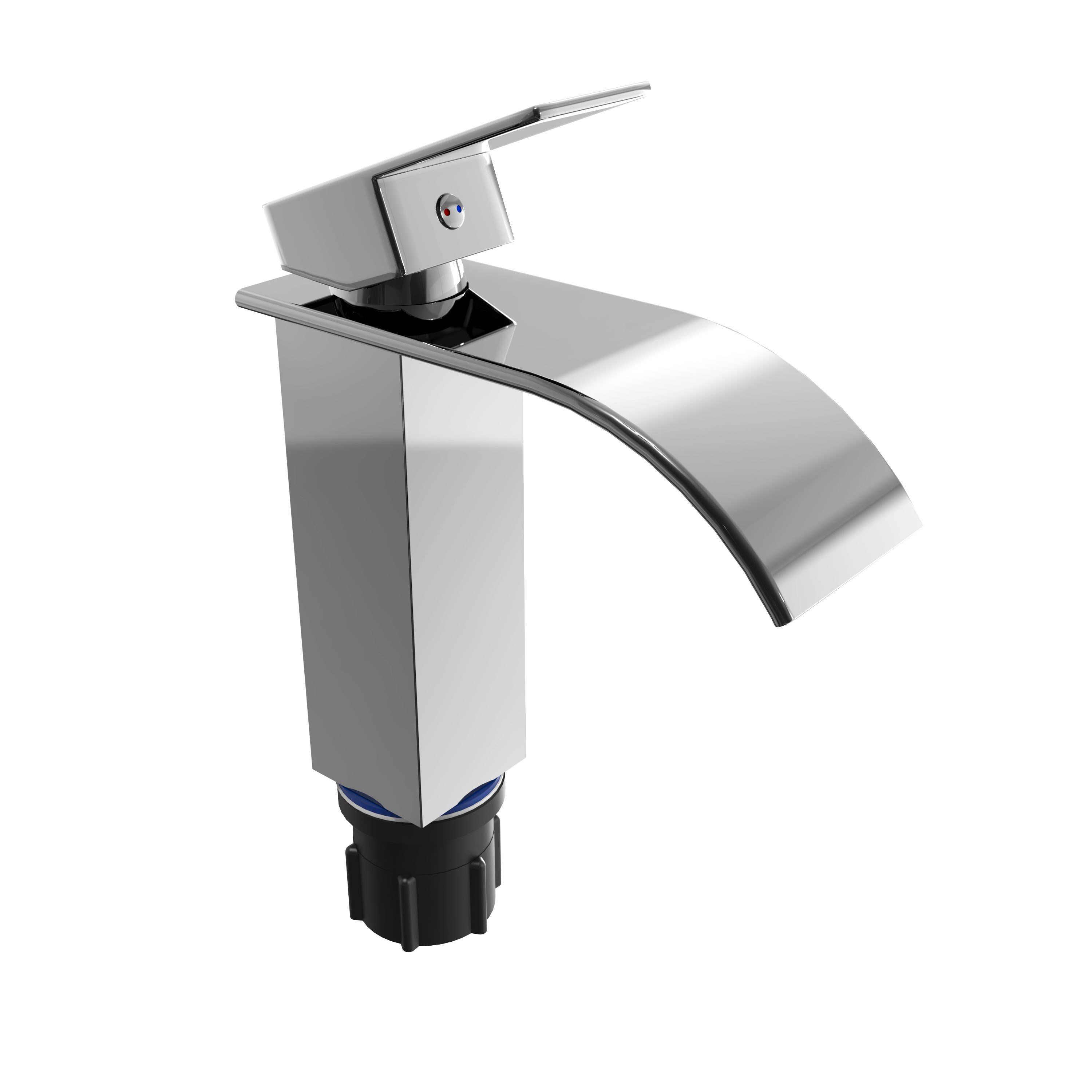 EMKE Waschtischarmatur Badezimmer armaturen, Einhebelmischer Waschbecken Hahn, chromfarben Einhebelmischer für Waschbecken mit Auslauf Höhe 117 mm aus Edelstahl