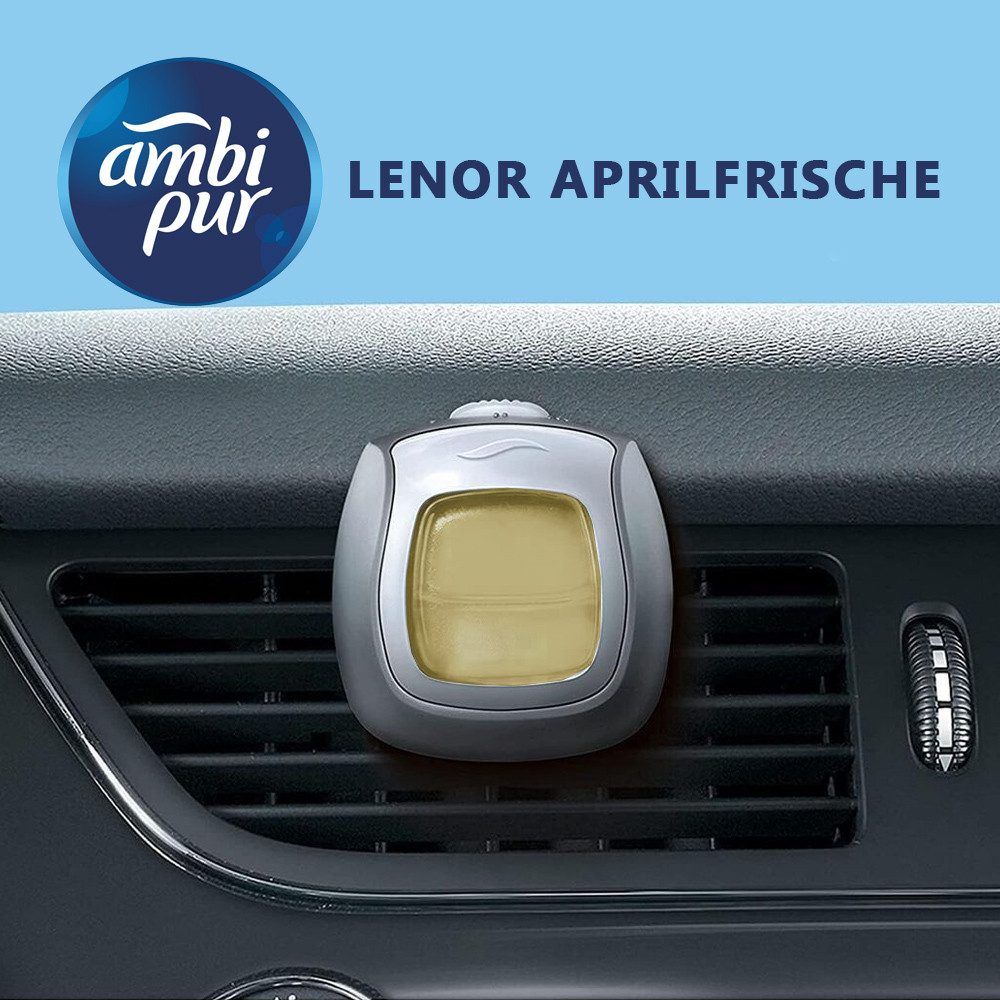 ambi pur Geruchsentferner Car Duftclips für das Auto Lenor Aprilfrische Duo-Pack (2x 2 ml) (Duo-Pack, Duo-Pack (2x 2ml), entfernt unangenehme Gerüche langanhaltend