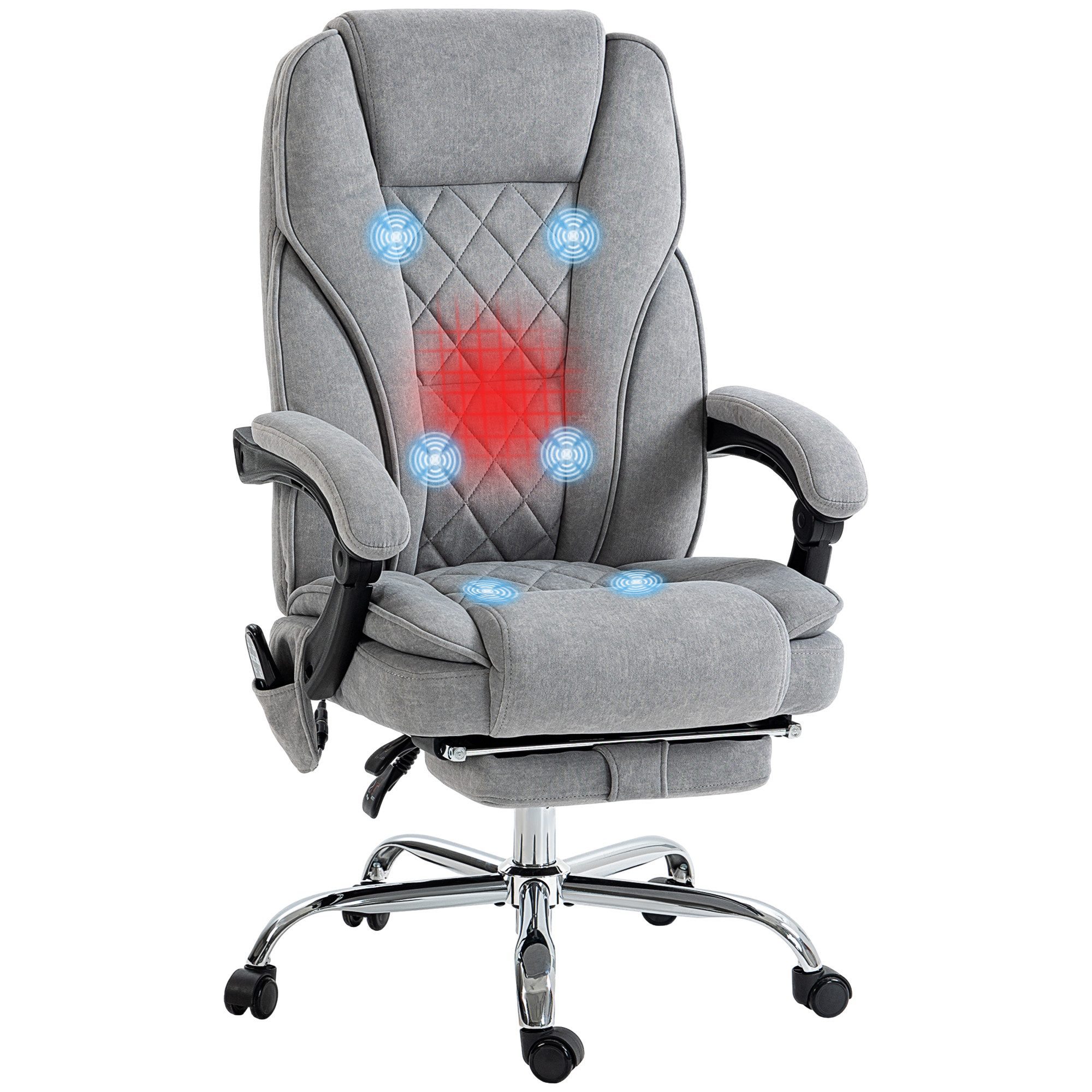 Vinsetto Schreibtischstuhl Massagesessel mit Heizfunktion, Liegefunktion, günstig online kaufen
