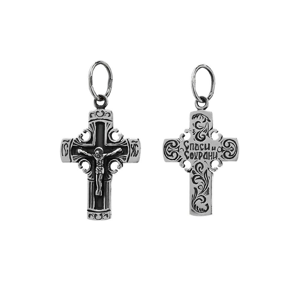 Kreuzanhänger 925er Sterlingsilber Kreuz Orthodoxe Kruzifix Anhä