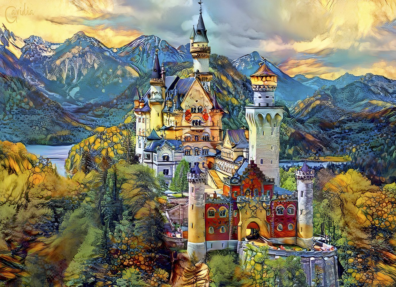 Bluebird Puzzle Puzzle Neuschwanstein, Puzzleteile