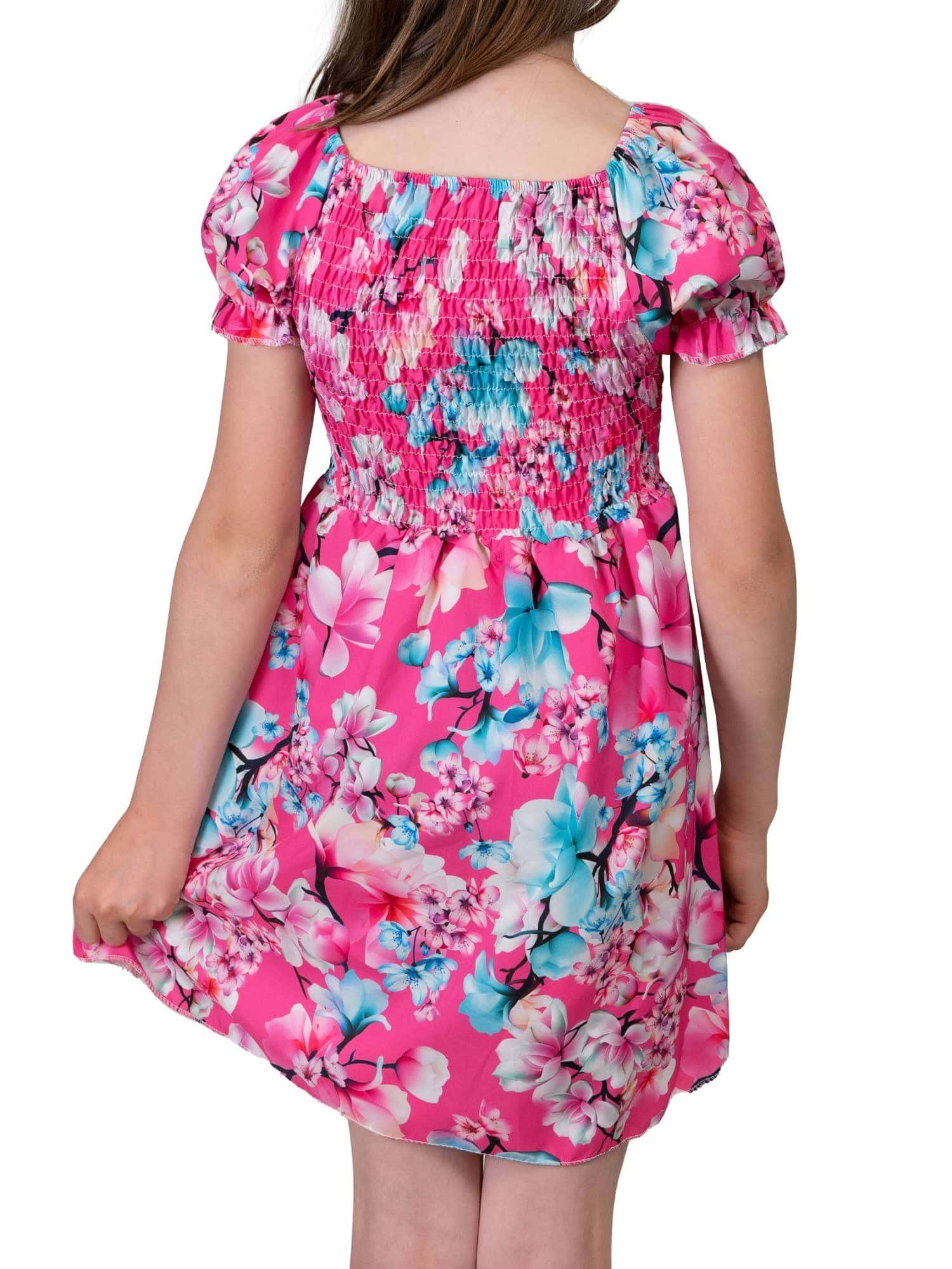Sommerkleid KMISSO Kleid 30382 Oberteil Puffärmel (1-tlg) zu smoked Mädchen bequem tragen Pink