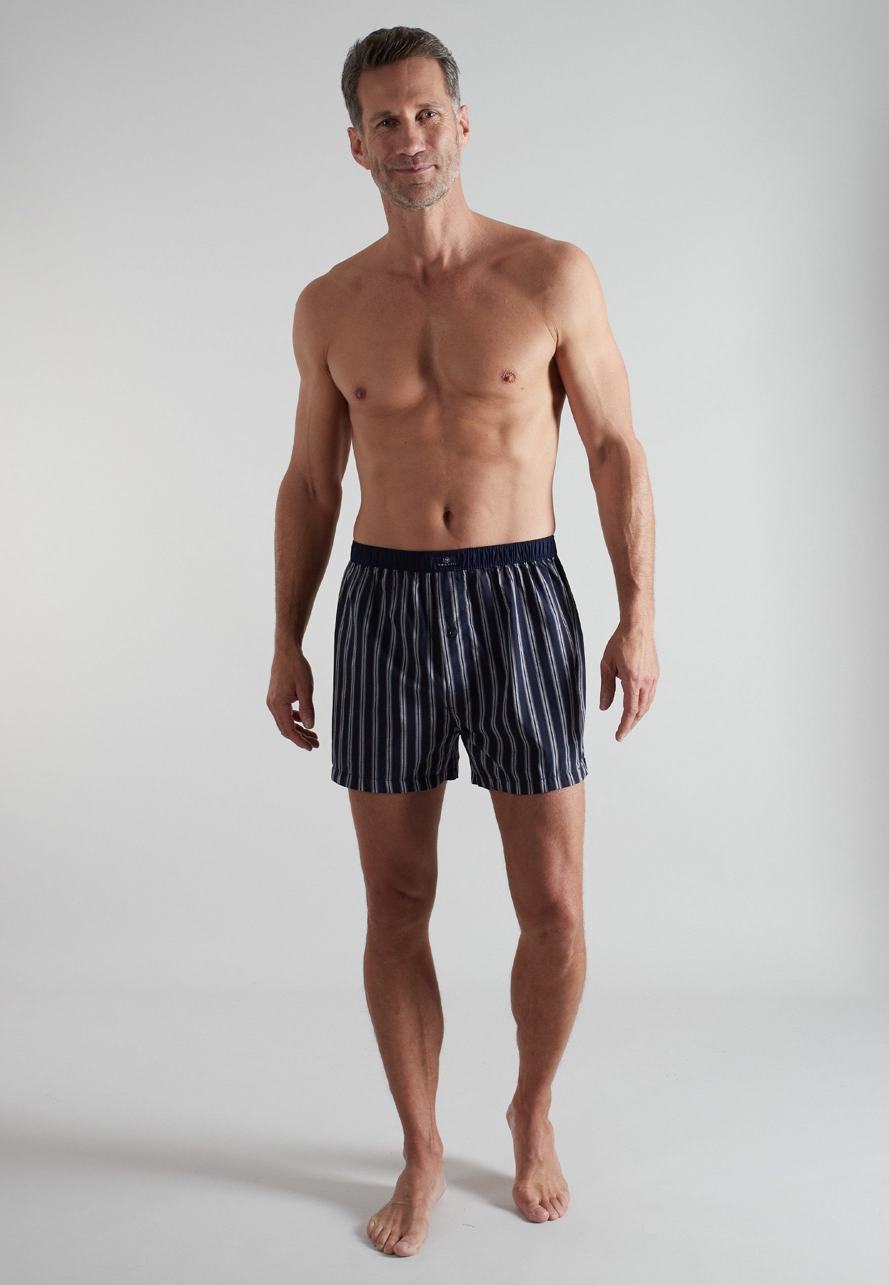 bugatti Boxershorts BUGATTI Herren Boxershort blau bedruckt 2er Pack (2-St)