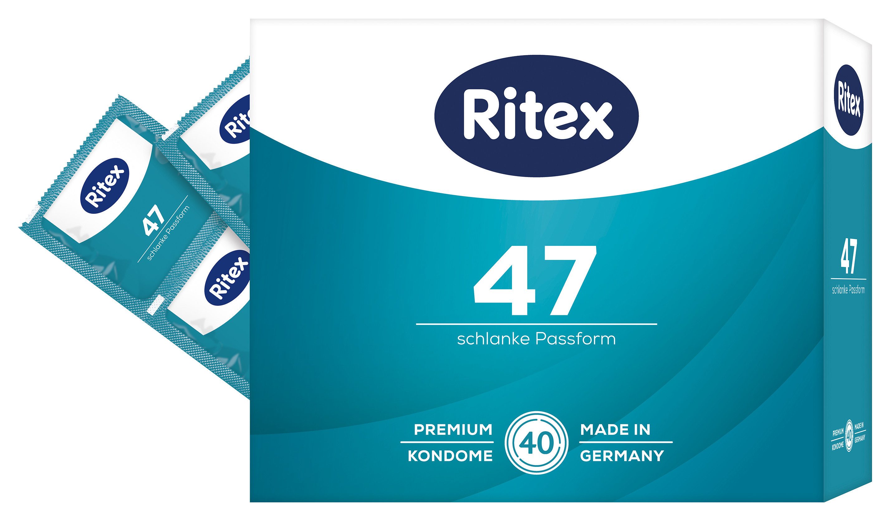 Ritex Kondome extra klein - 40er Packung - 47mm - vegan - für kleine Größen, Dimeticon-basiertes Gleitmittel - Hautverträglich - Made in Germany