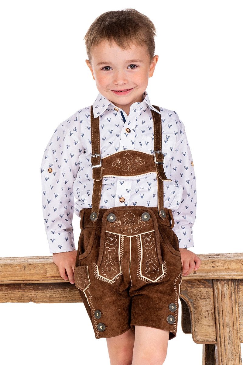 Isar-Trachten Lederhose Lederhose Kinder - JANNIS - kamel
