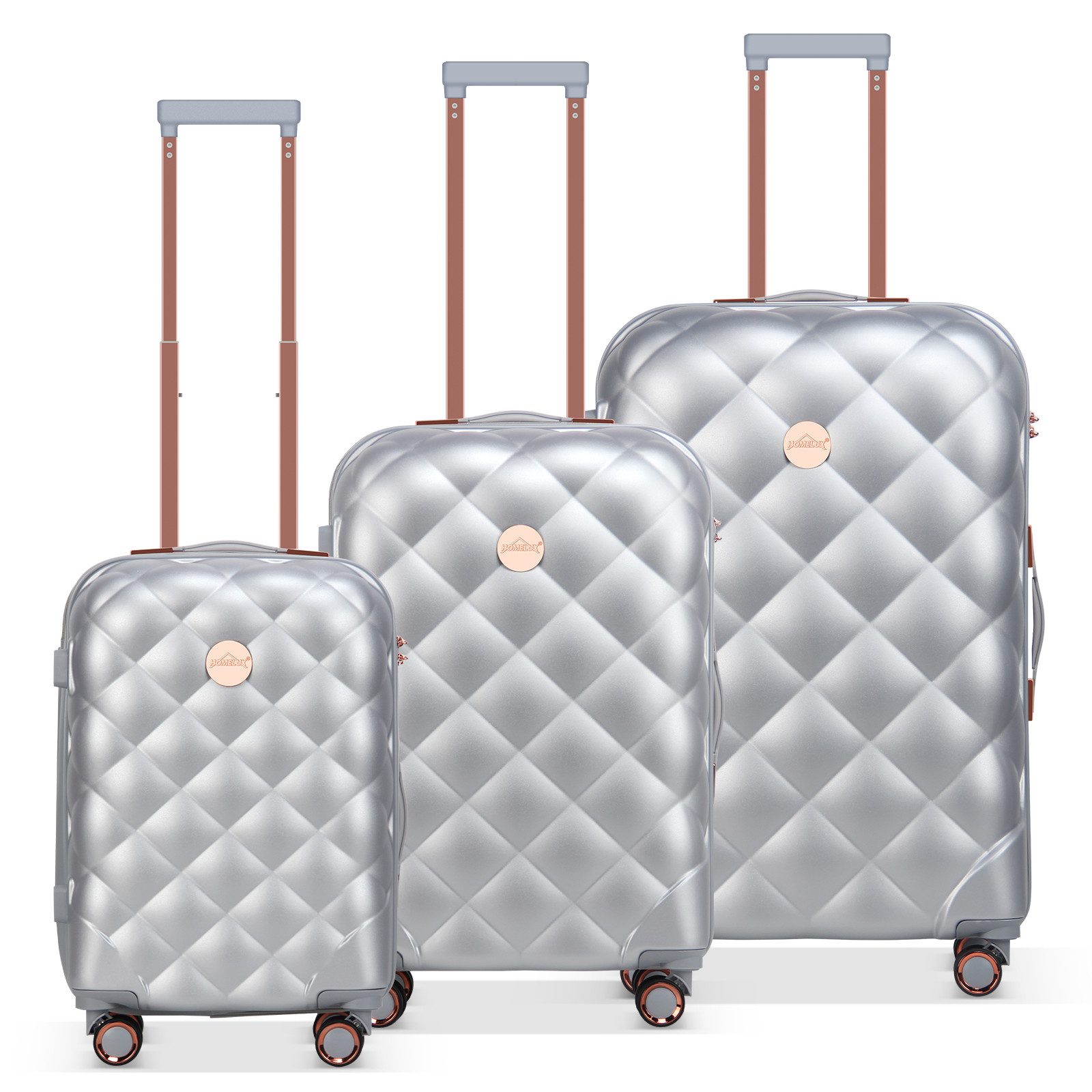 HOMELUX Trolleyset Kofferset Reisekoffer 3er ABS Hartschalen-Koffer, 4 Roll günstig online kaufen