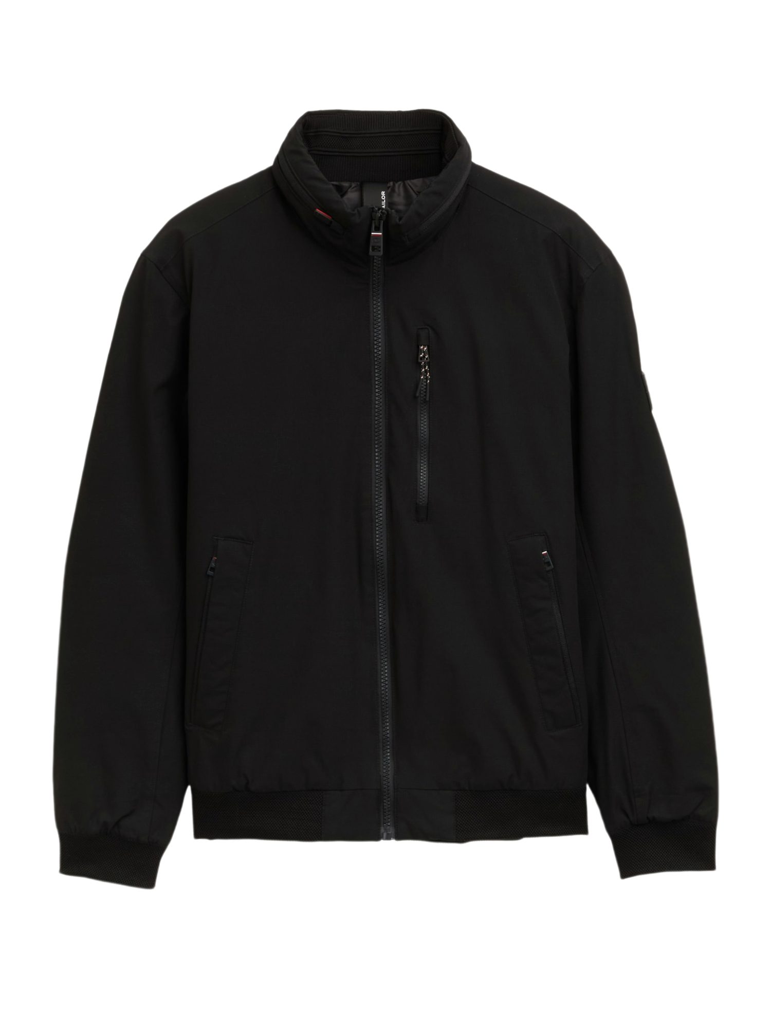 TOM TAILOR Funktionsjacke schwarz,Casual,Polyester,Unifarben,Stehkragen,Lang,Regular Fit