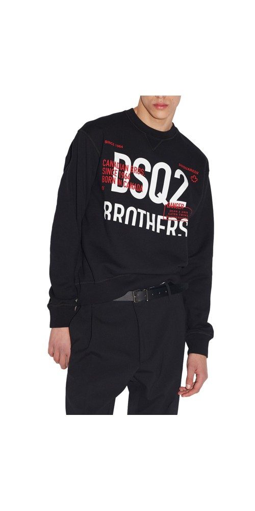 Rundhalspullover Dsquared2 DSQ2 Sweater Schwarz Herren