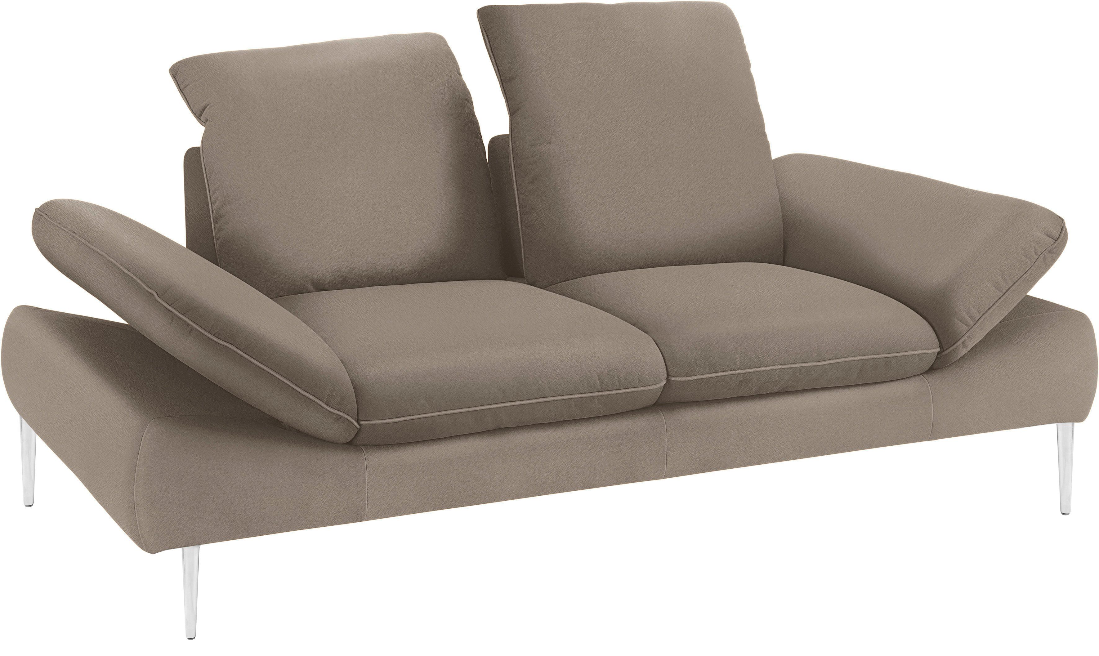 W.SCHILLIG 2-Sitzer enjoy&MORE, mit cm 202 Chrom glänzend, Breite Füße Sitztiefenverstellung
